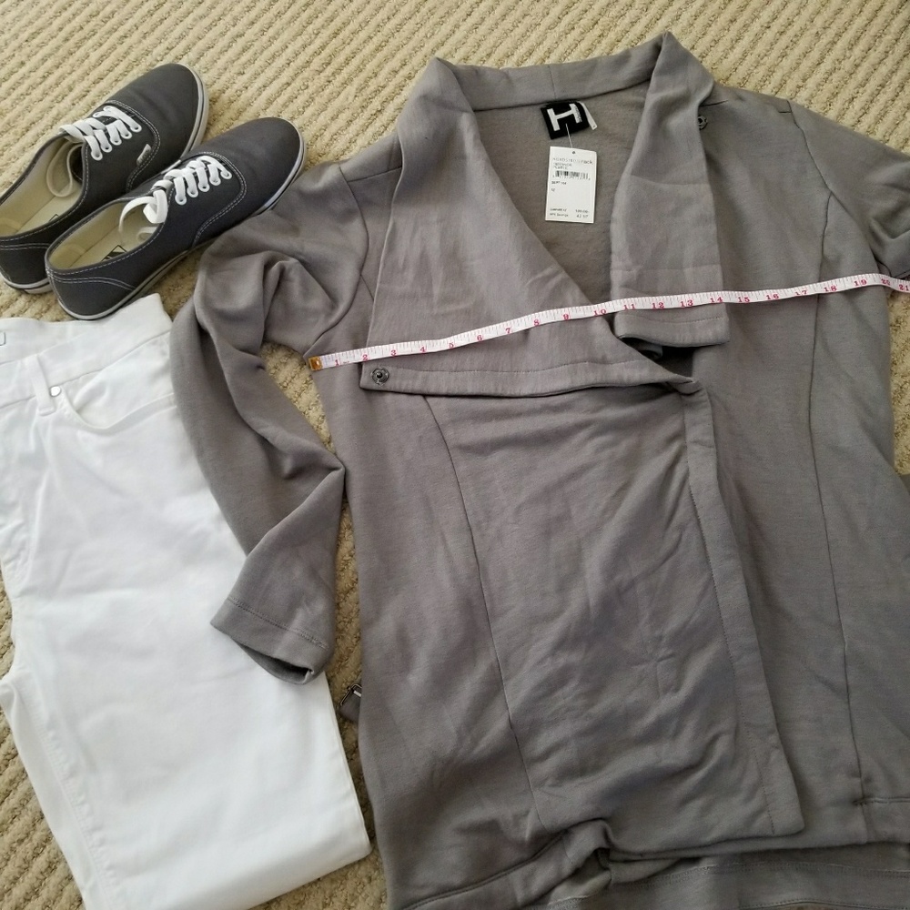 NWT Long Gray Fleece Waist Tie Jacket - Picture 6 of 8